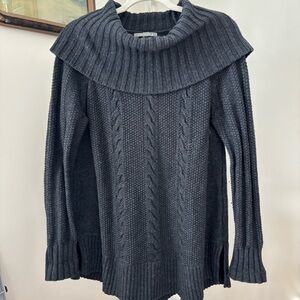 Smartwool Merino Wool Blend Crestone Cowl Neck Tunic Sweater in Charcoal Size L